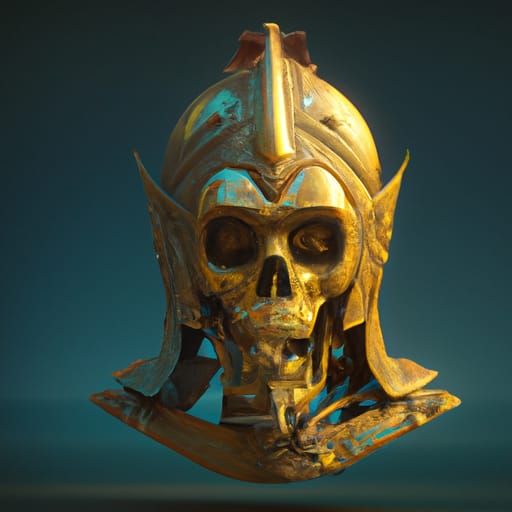 Golden Knight skull