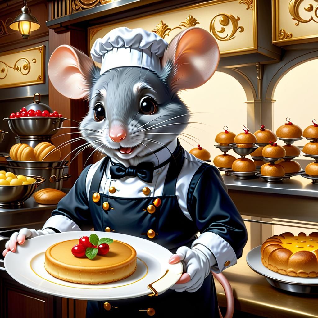 "At last, the PERFECT cheese soufflé! Mouseter Chef  apron, you are mine!" 