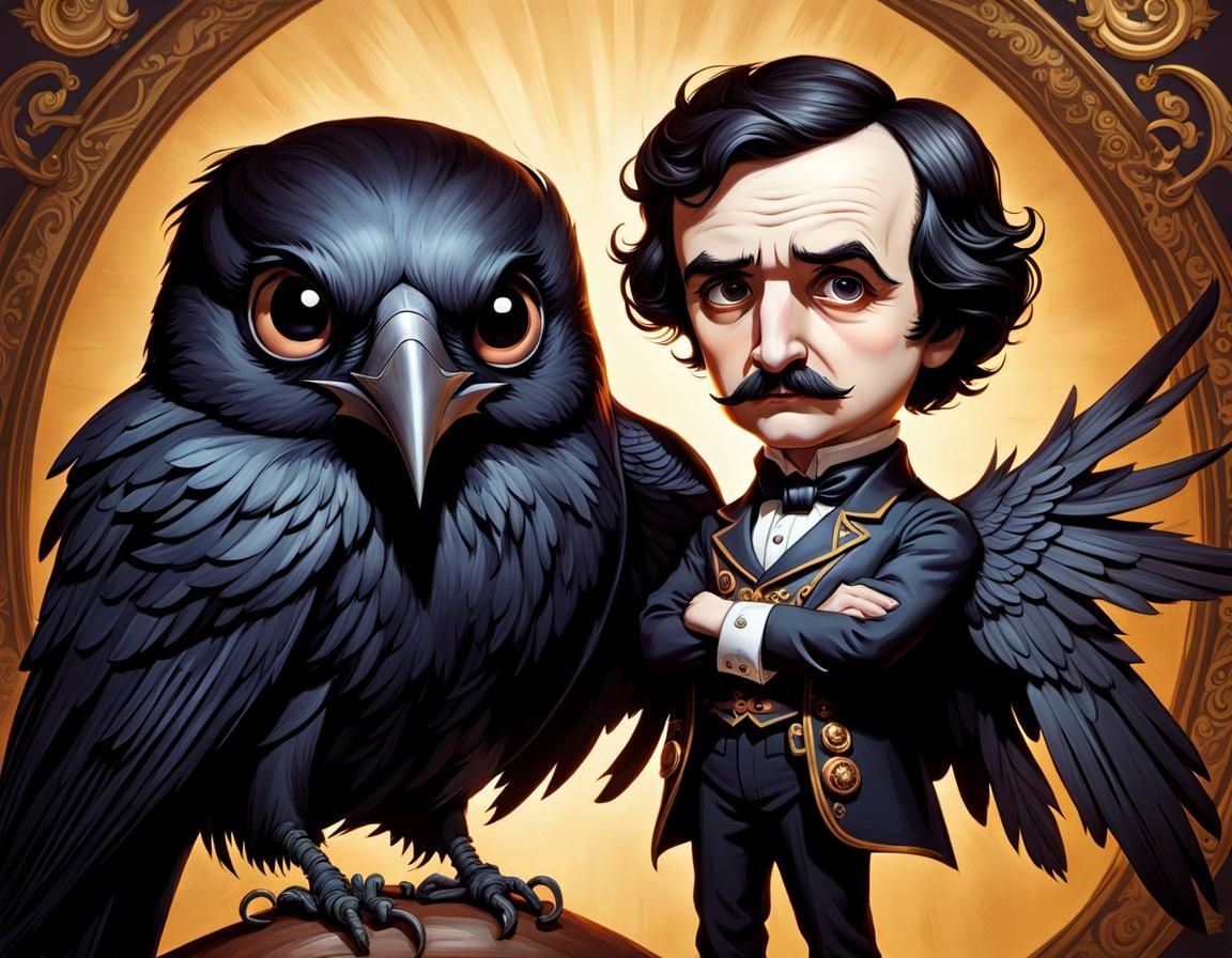 Edgar Allan Poe, chibi portrait  by @Strigoi77