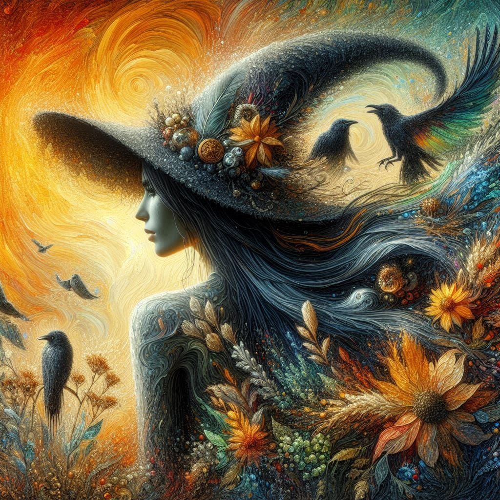 Women in harmony with Nature – Beautiful Witch – 1:1 Format ...