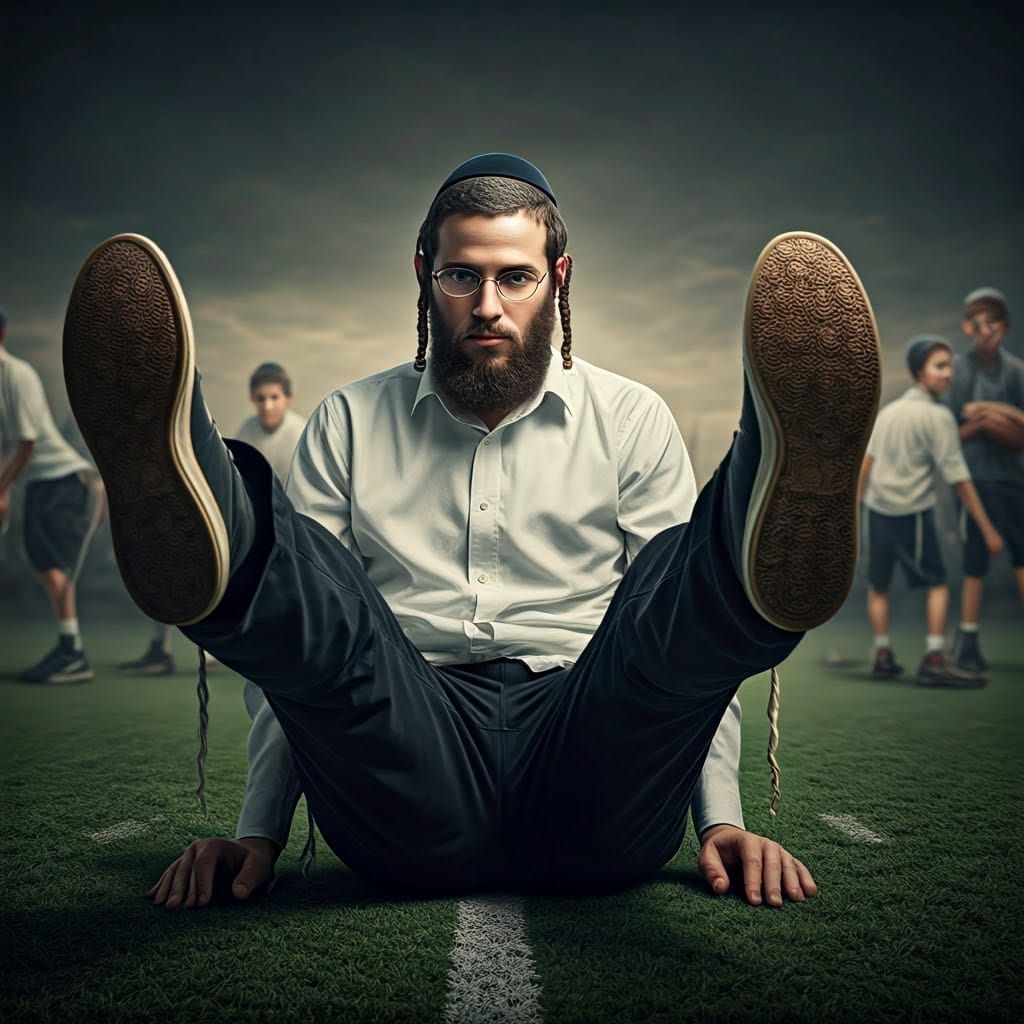 Yeshiva Student Plays Football in Detailed Matte Painting