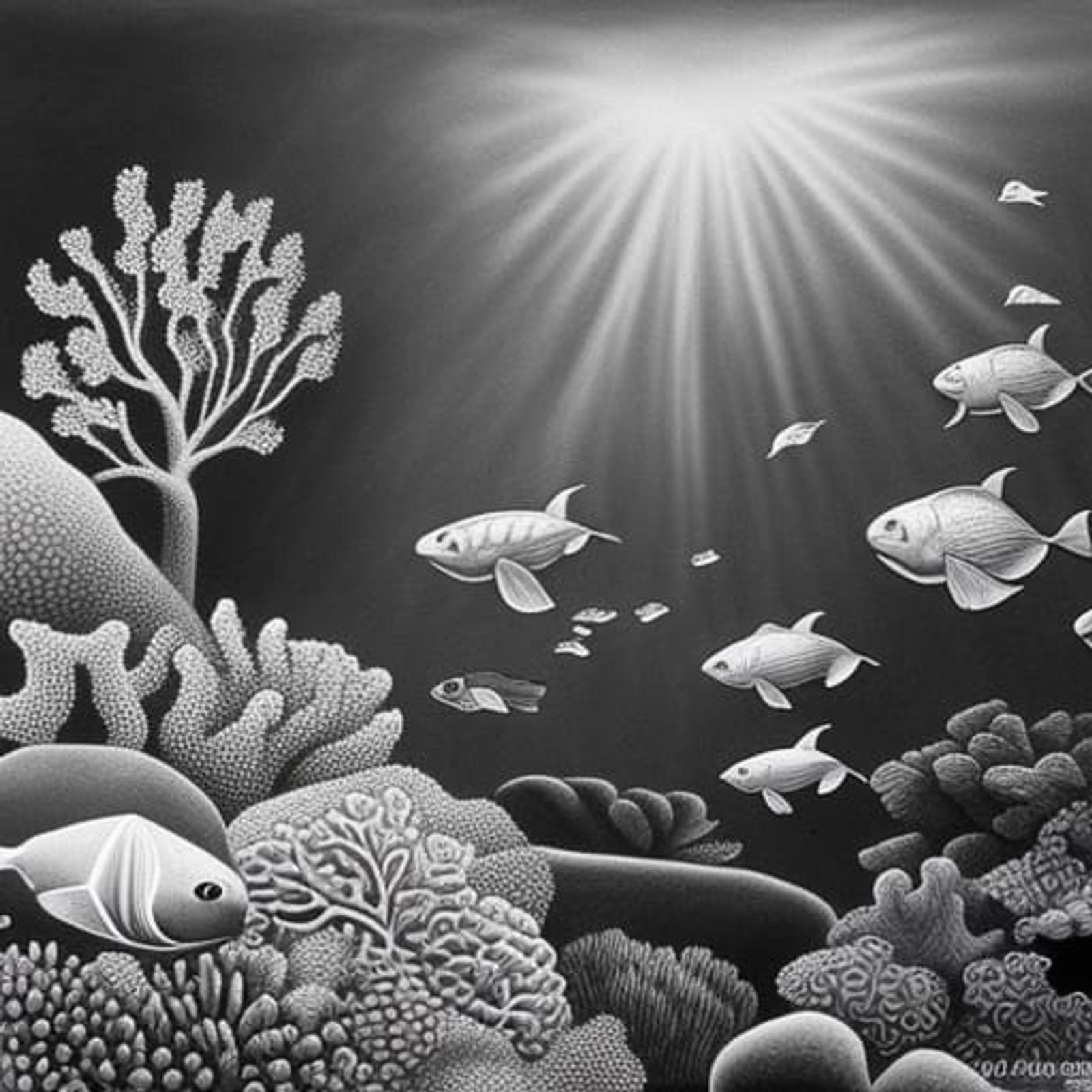 underwater reef drawing