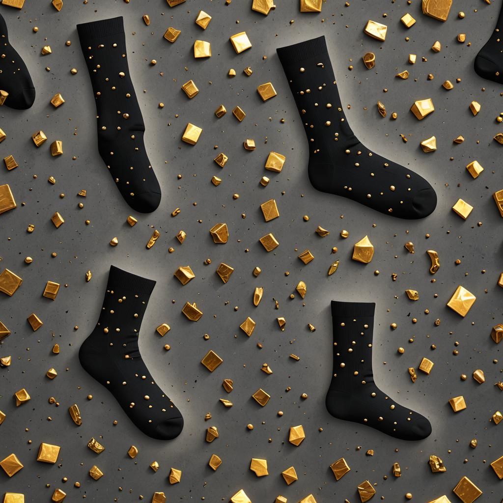 Black Socks with gold studs