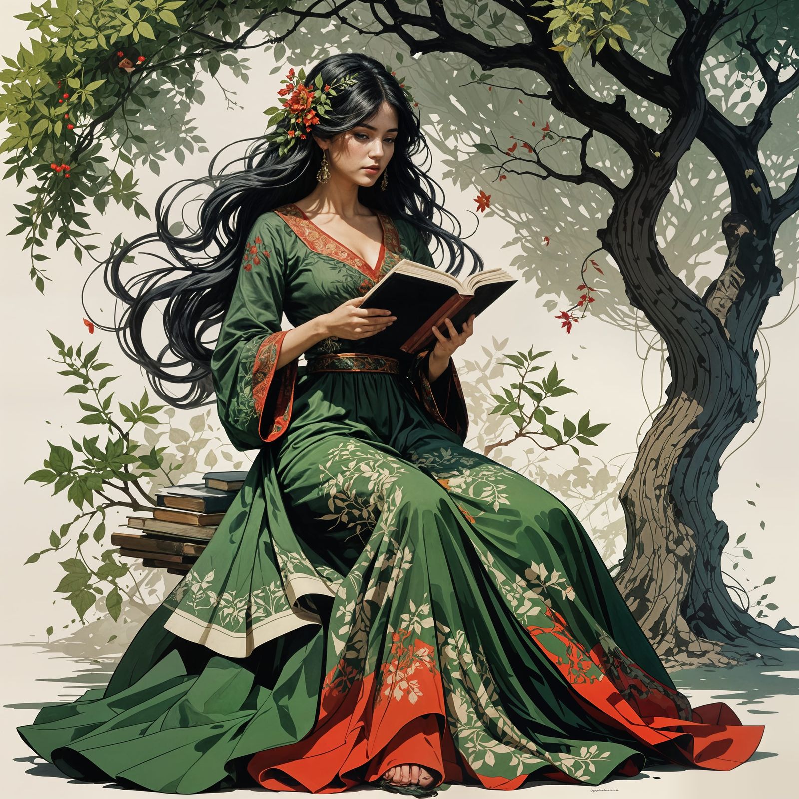 ية (Aya) | 🇵🇸 reading portrait (Stable Core - Clarity Upscale 50%)  by @Mak