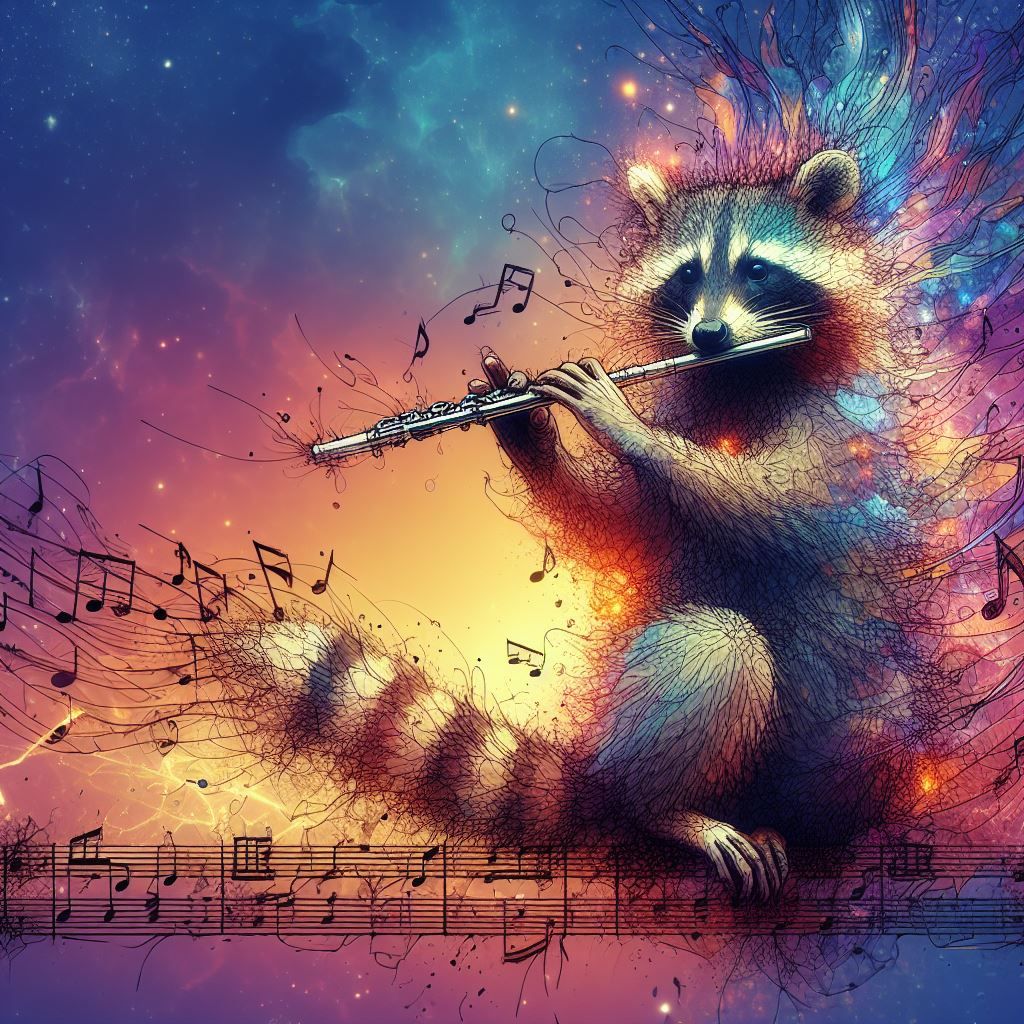 Raccoon playing a Flute AI Generated Artwork NightCafe Creator