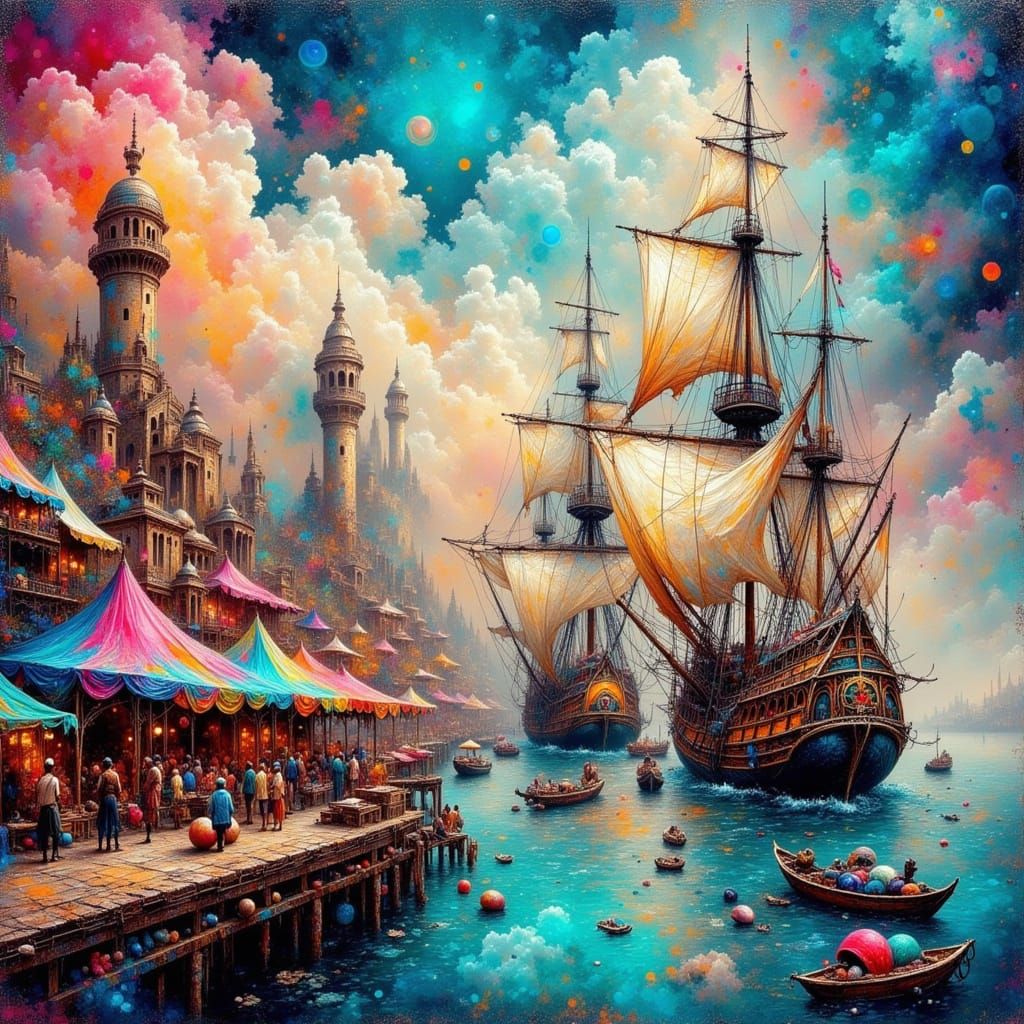 Colorful bizarre bazaar.   by @Dragonrose9 