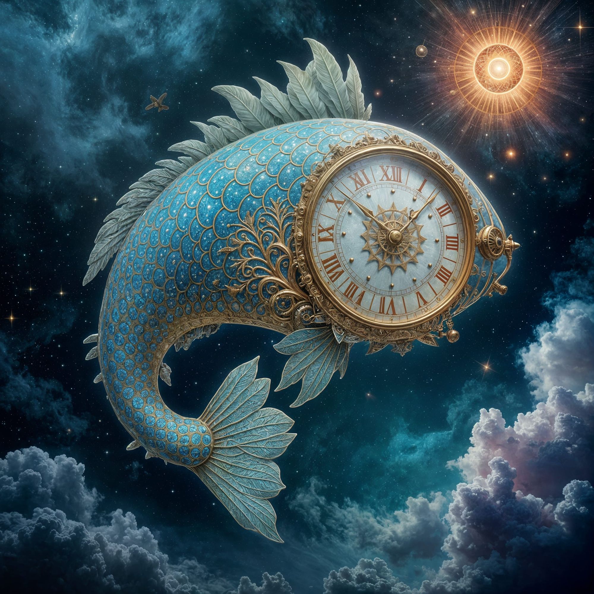 The Clock Fishy Flies its Rounds