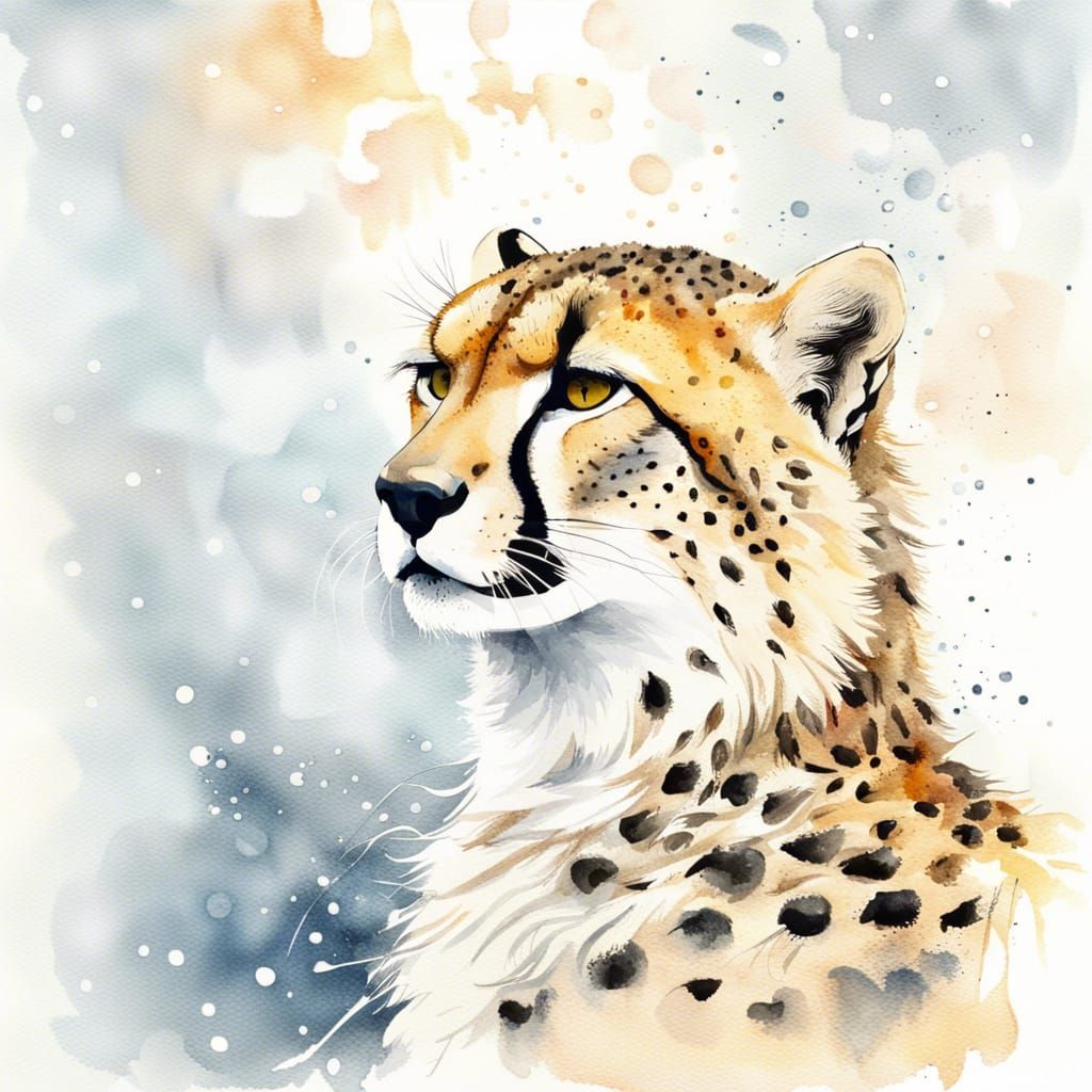 Cheetah In The Snow