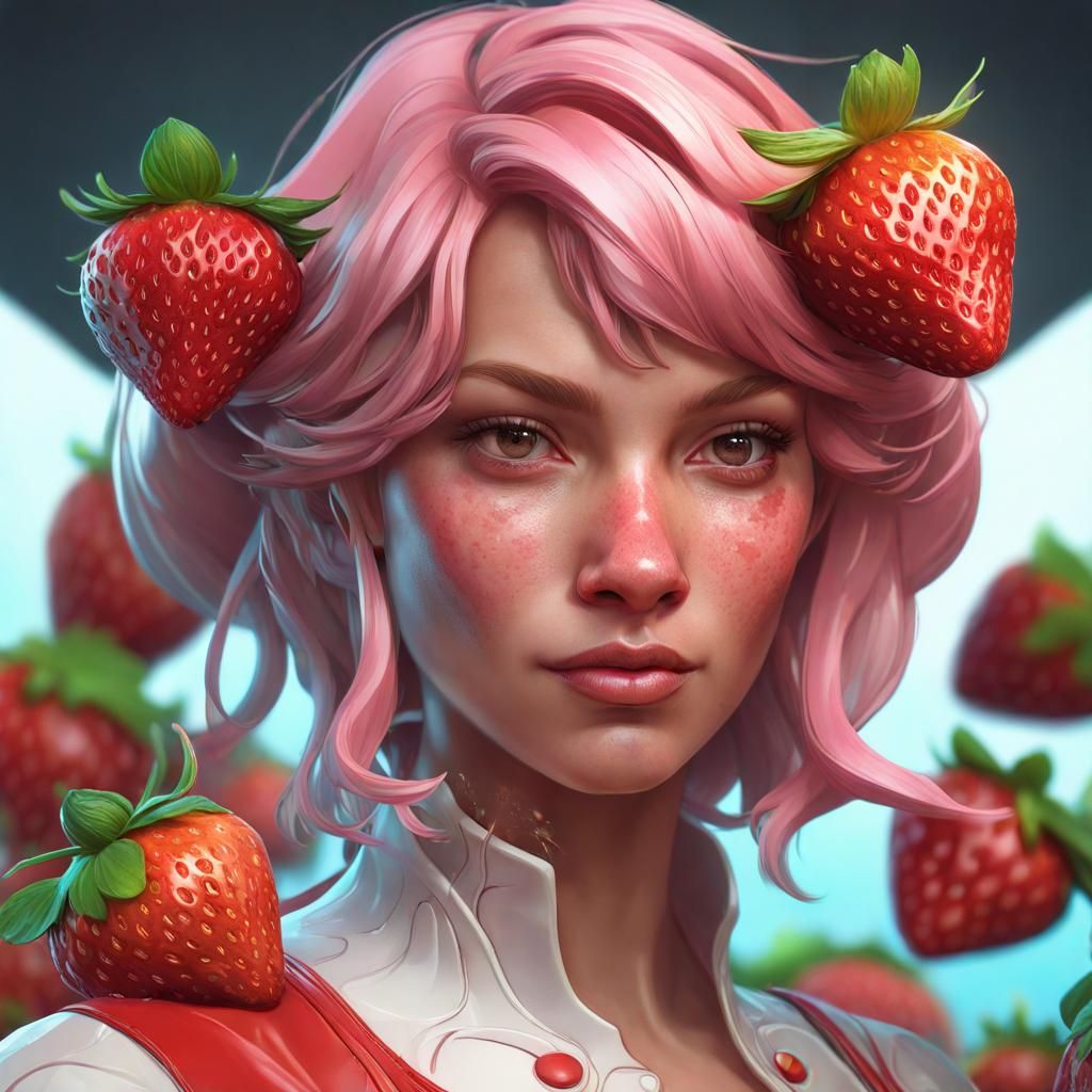strawberry girl AI Generated Artwork NightCafe Creator
