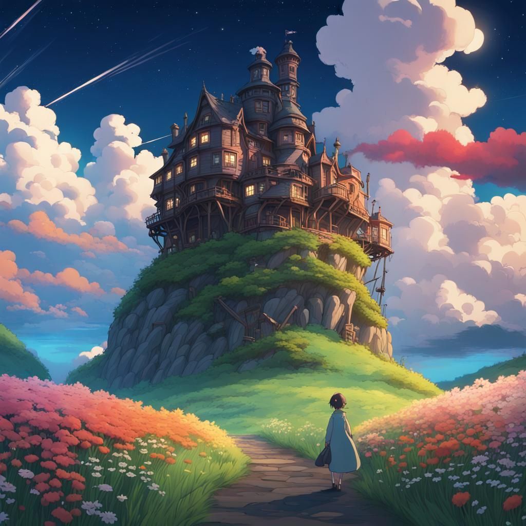 studio ghibli castle - AI Generated Artwork - NightCafe Creator