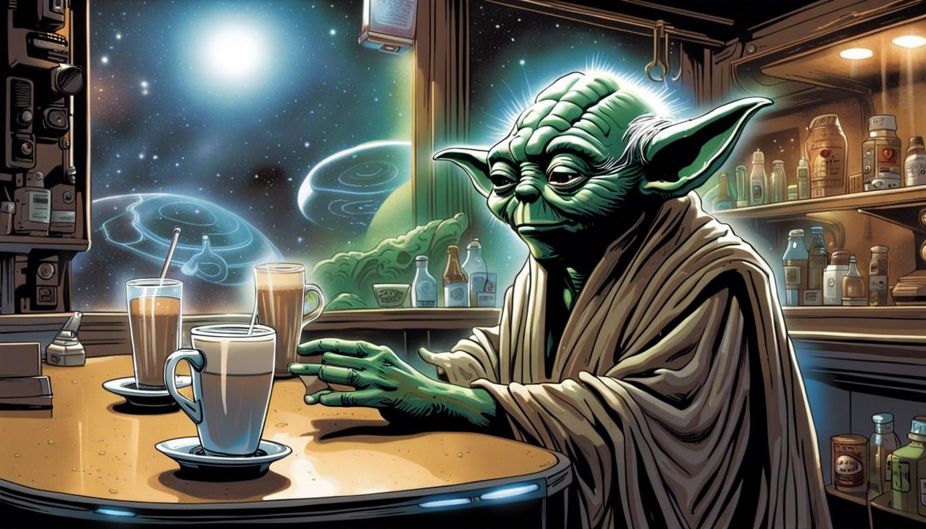 Coffee break in space  by @PetitCailloux