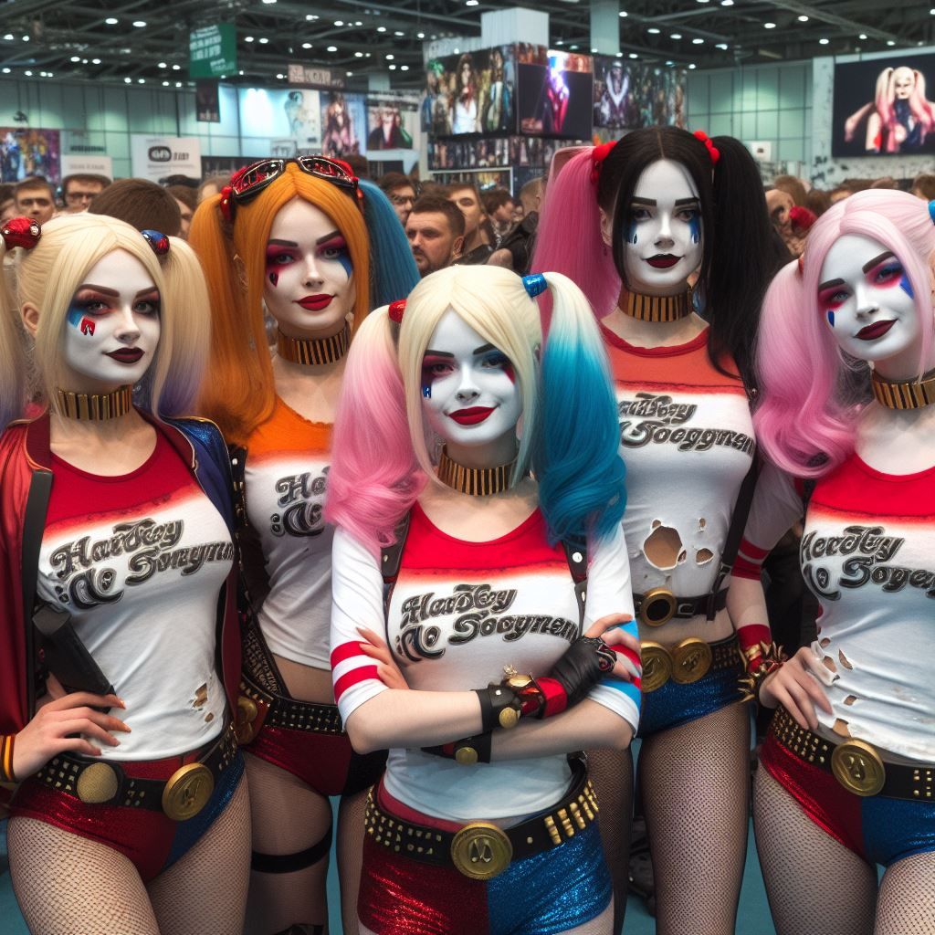 Harleys at a cosplay convention