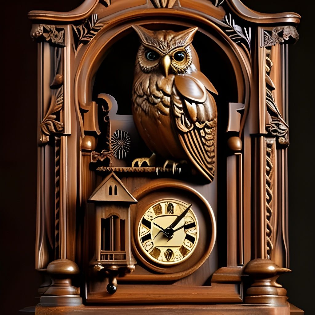 Owl clock - AI Generated Artwork - NightCafe Creator
