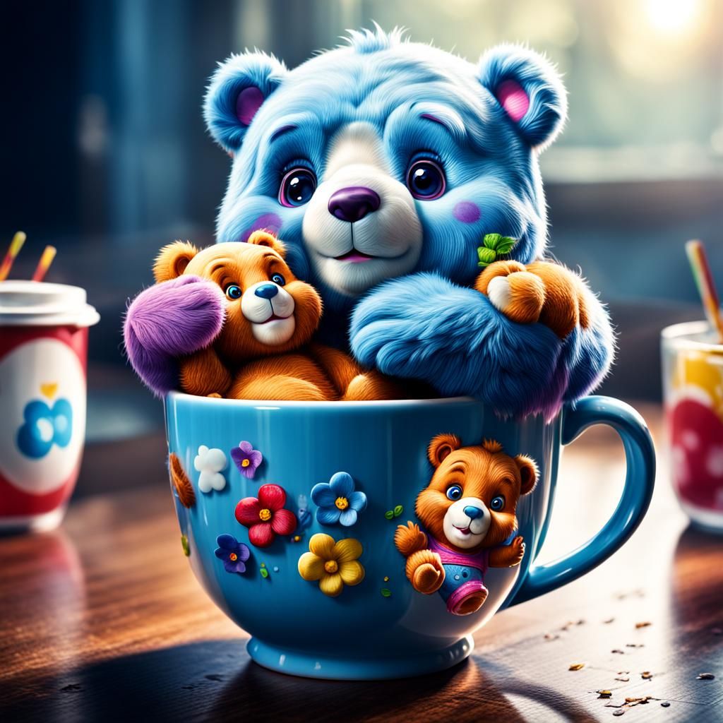 A cup full of care bears