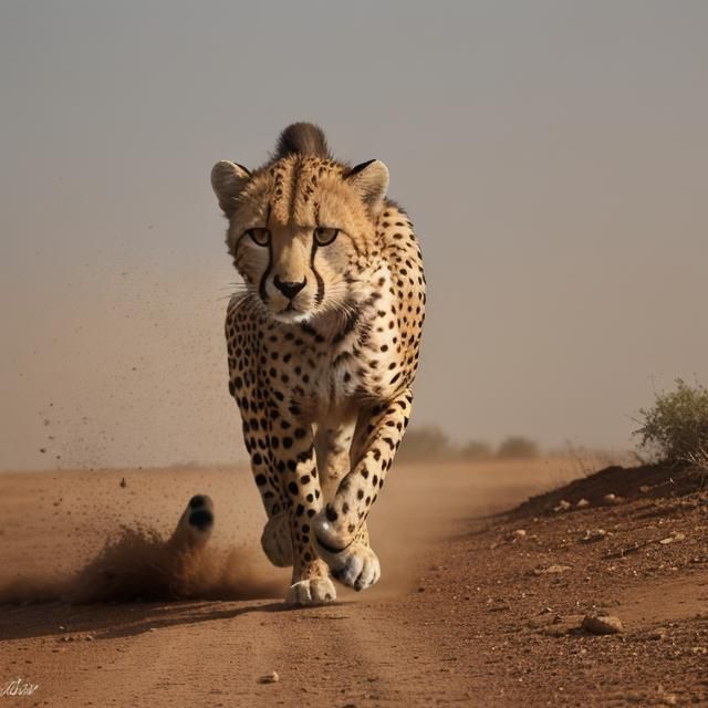 cheetah chasing its prey