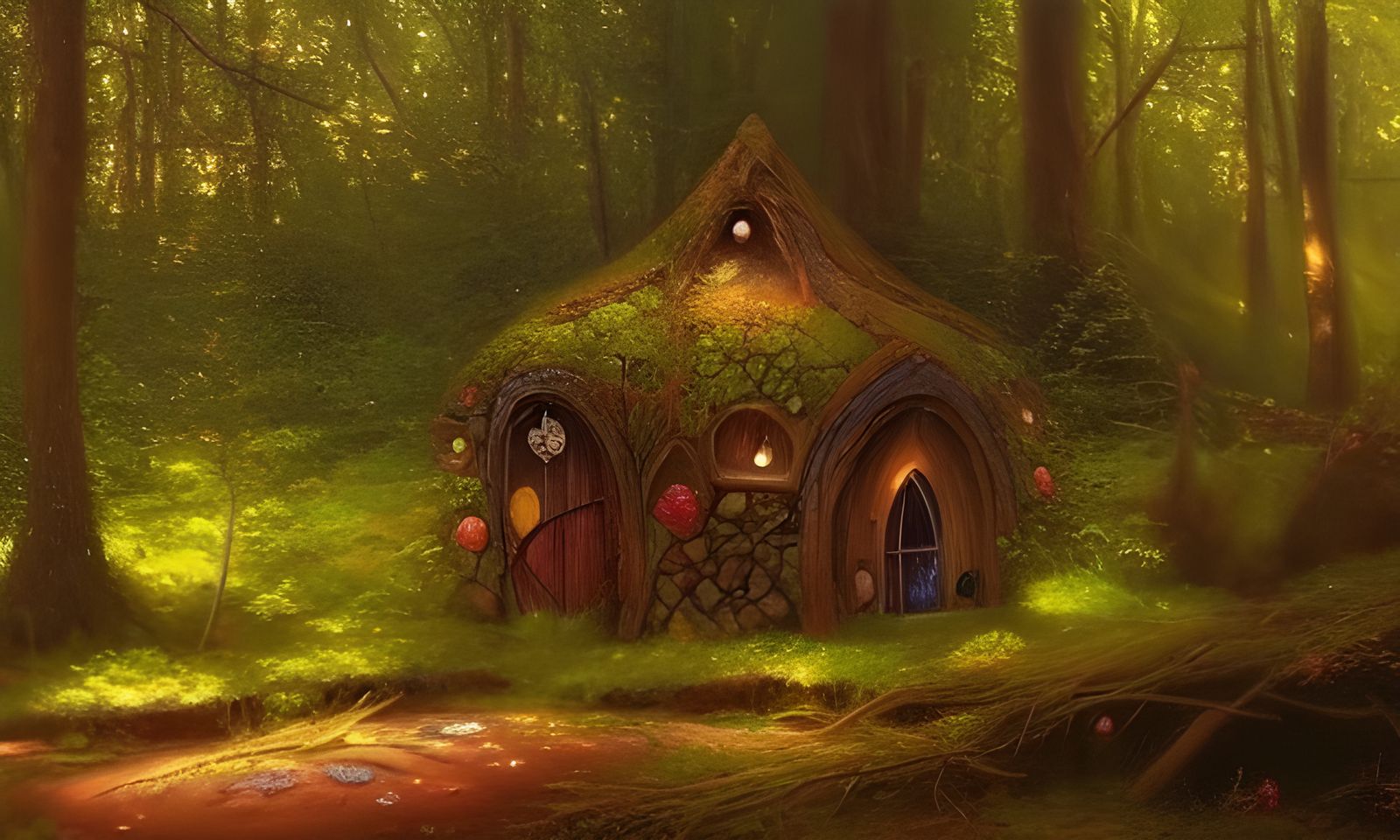 beautiful fairy house in the forest