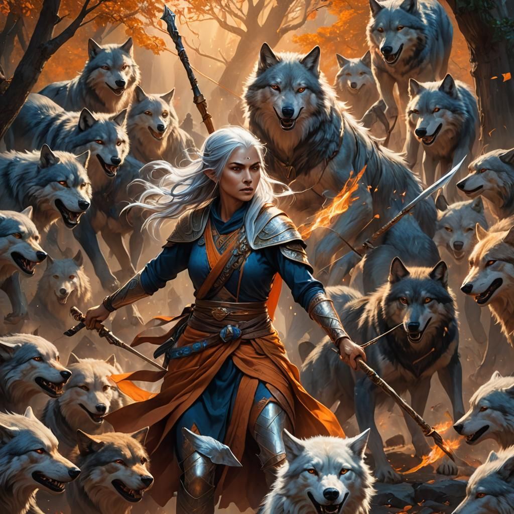wolves Photobombs Joyce Dyley: Female Half-elf Monk, LE. Str...