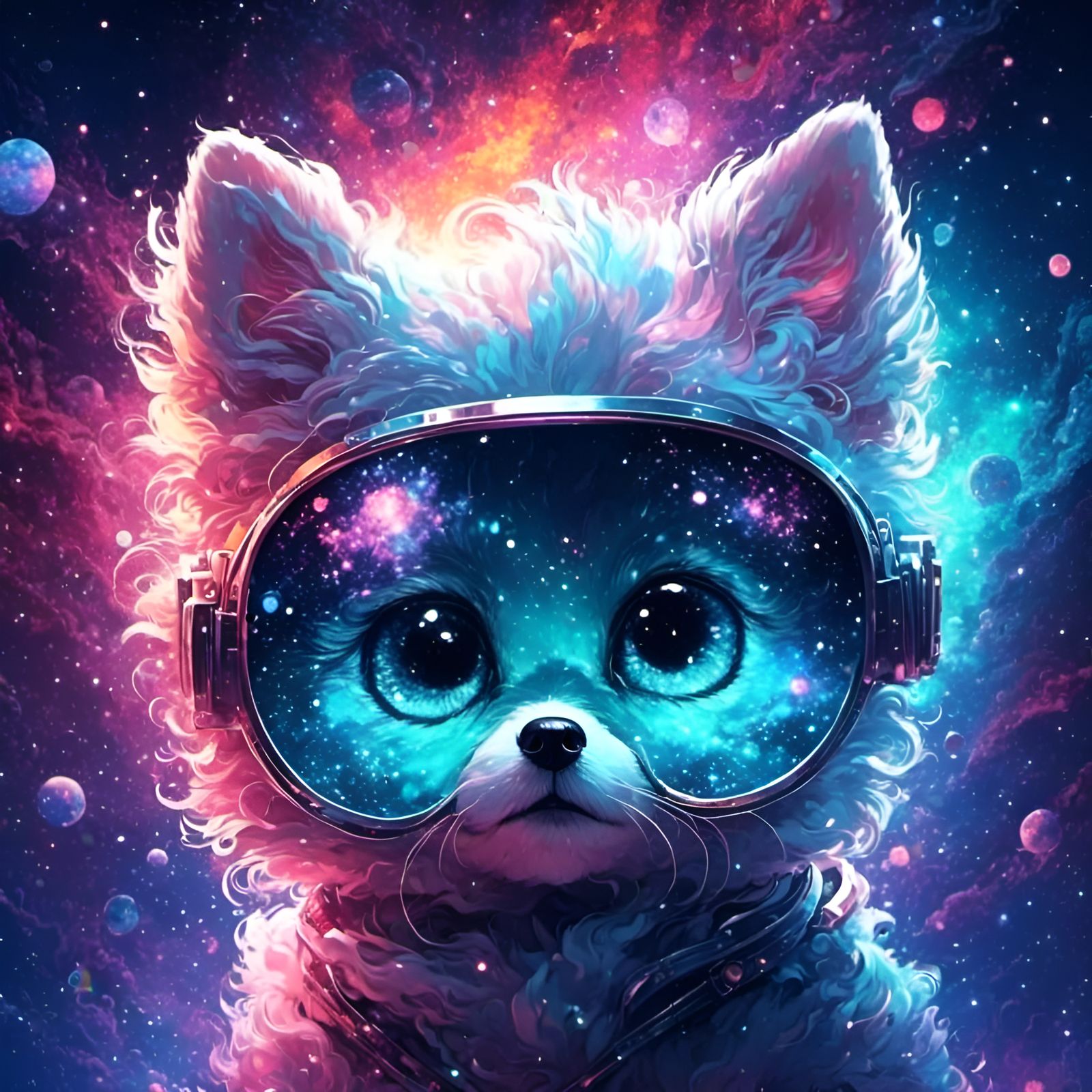 <lora:eye:1.0> Space puppy