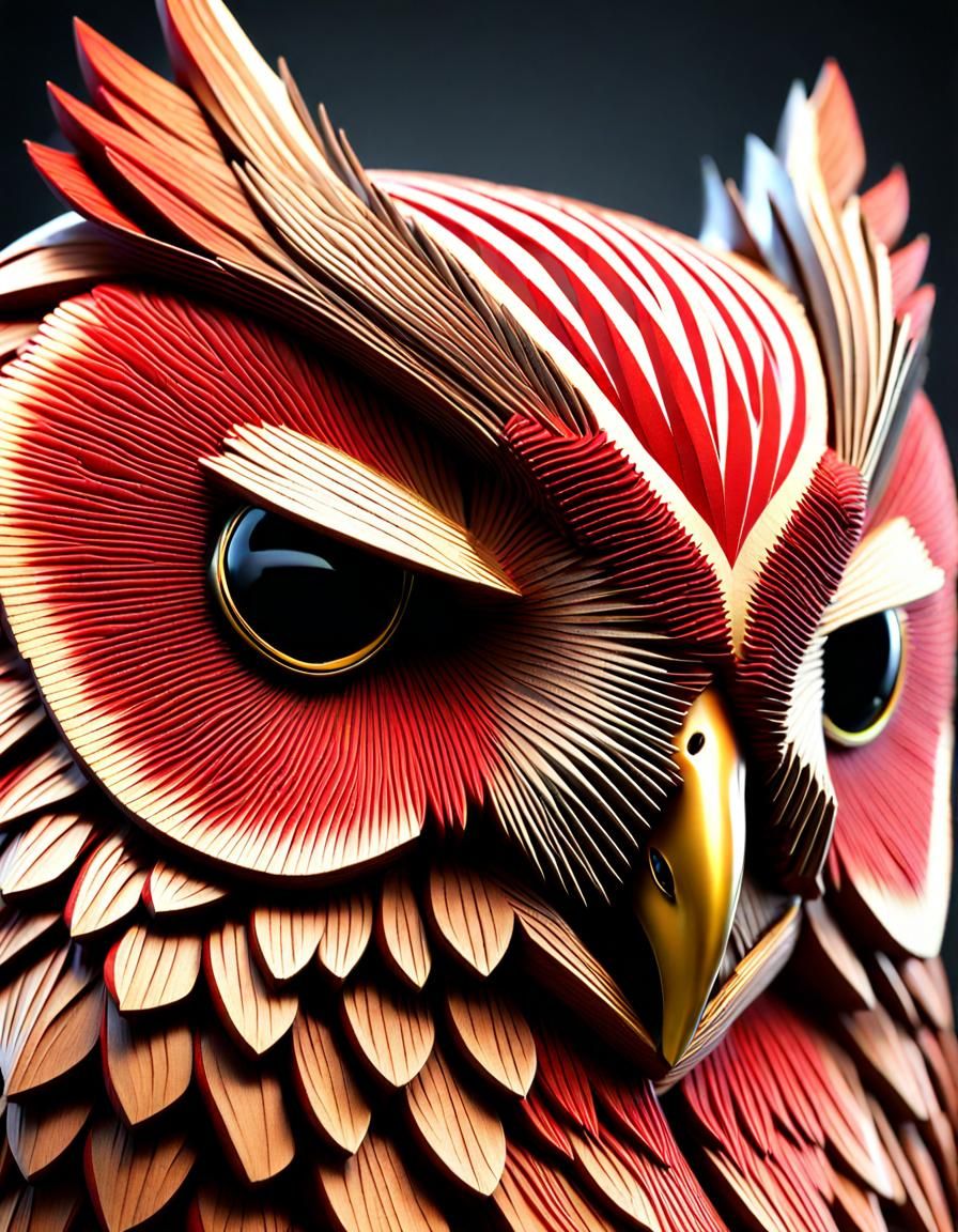 wooden carfed owl  by @RoseRed