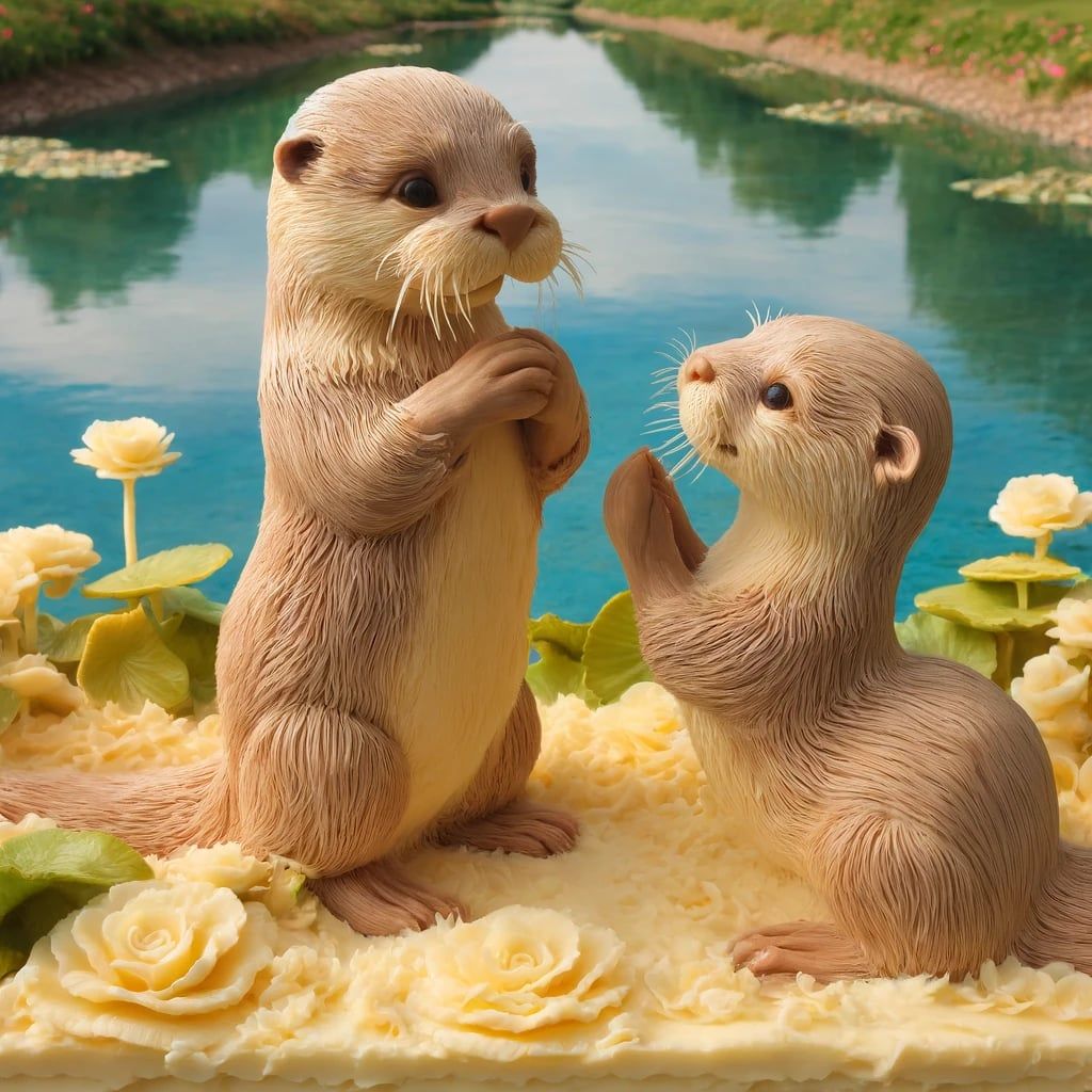 baby otters made of butter