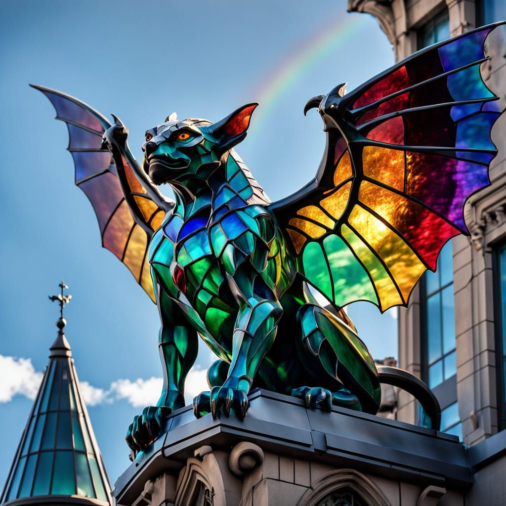 Stained Glass Gargoyle  by @Thomas