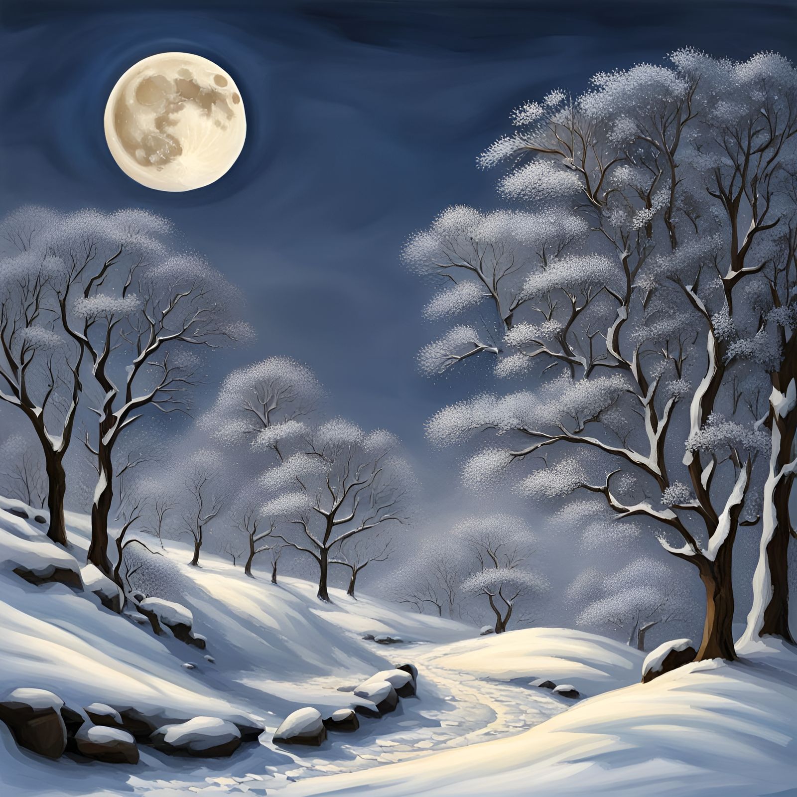 Snowscape - AI Generated Artwork - NightCafe Creator