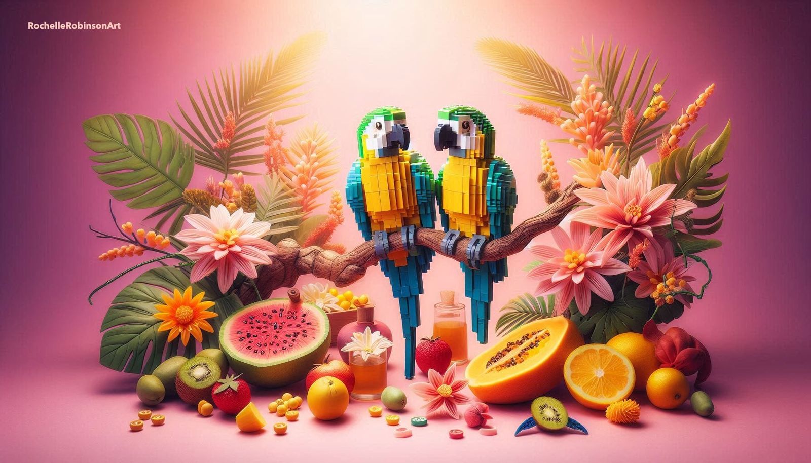 Parrots - Lego Art