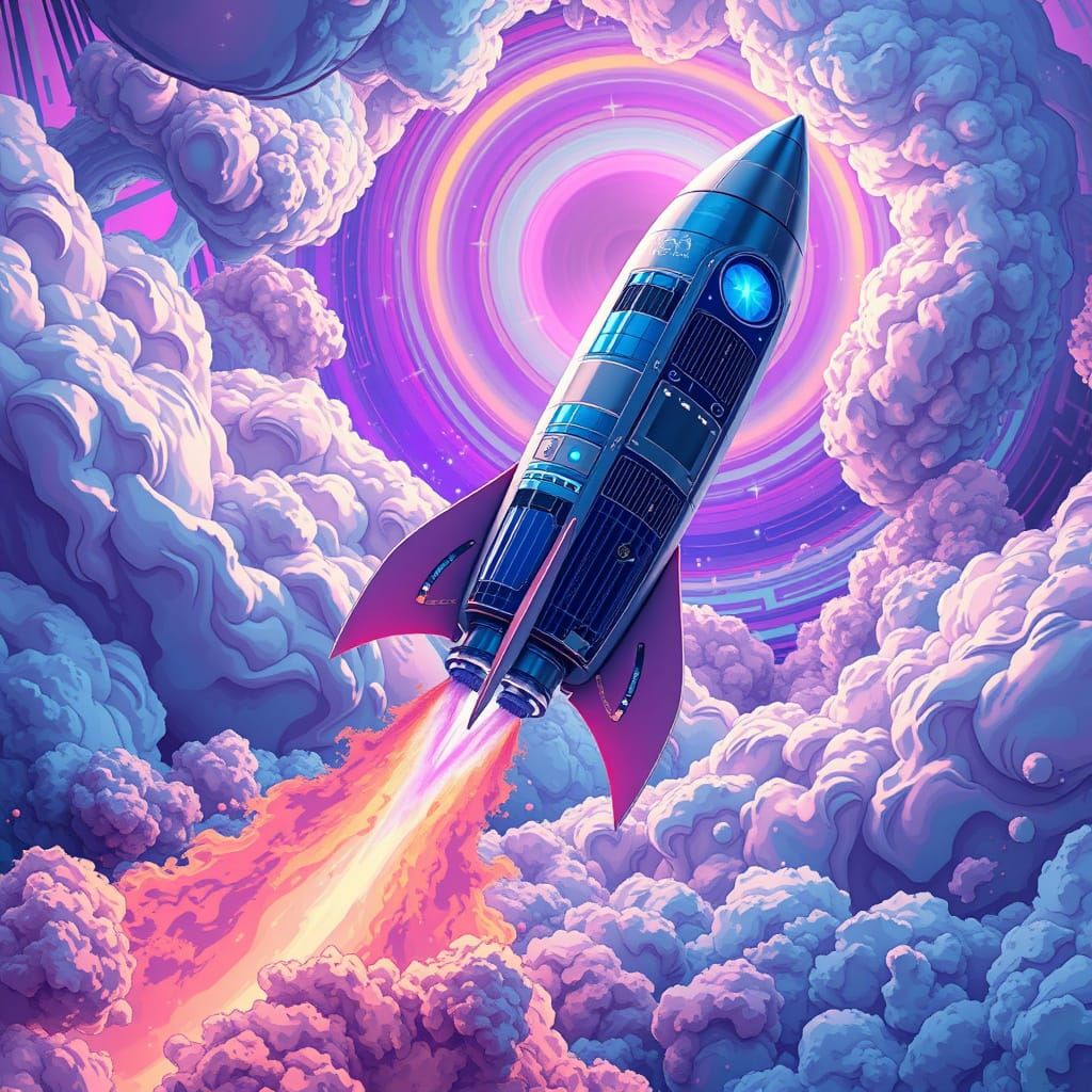 Rocket to insanity. Manga/anime style. By artist 