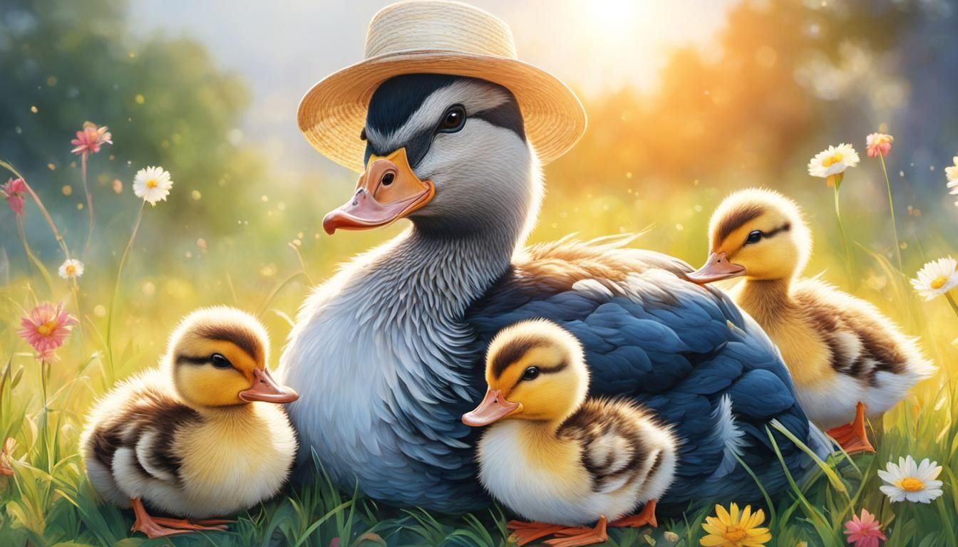 Bild Es ist Sonntag. Familie Ducking ist auf dem Weg zur Kirche
