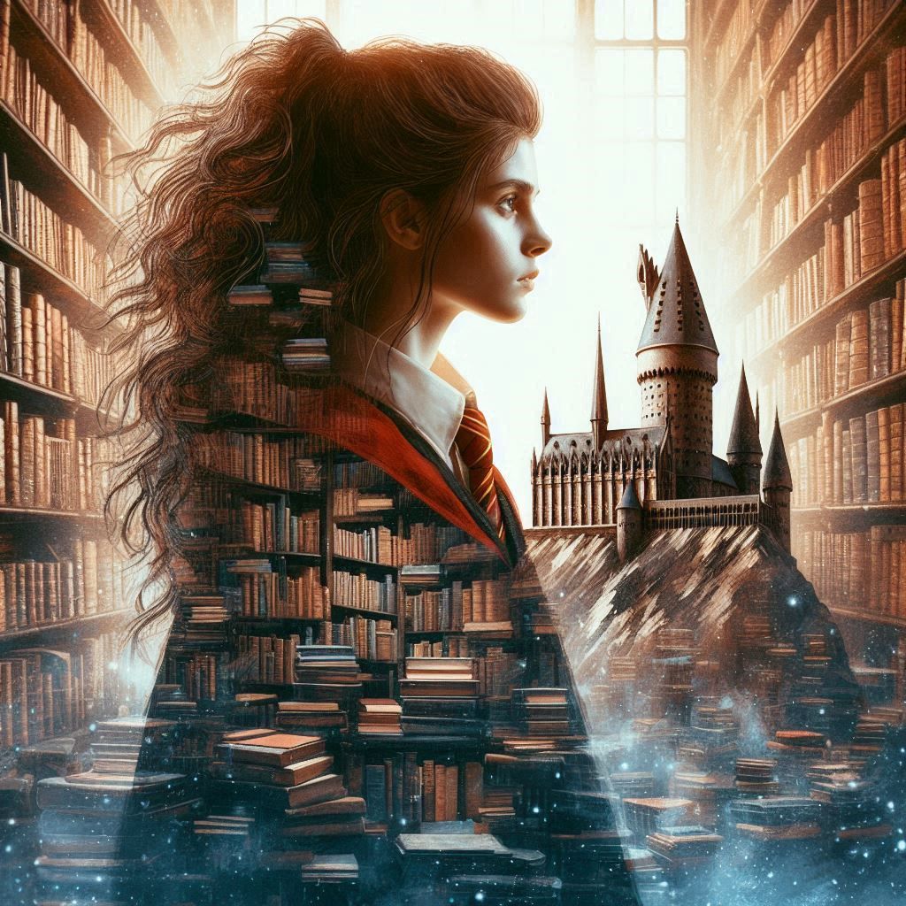 Hogwarts Library Double Exposure