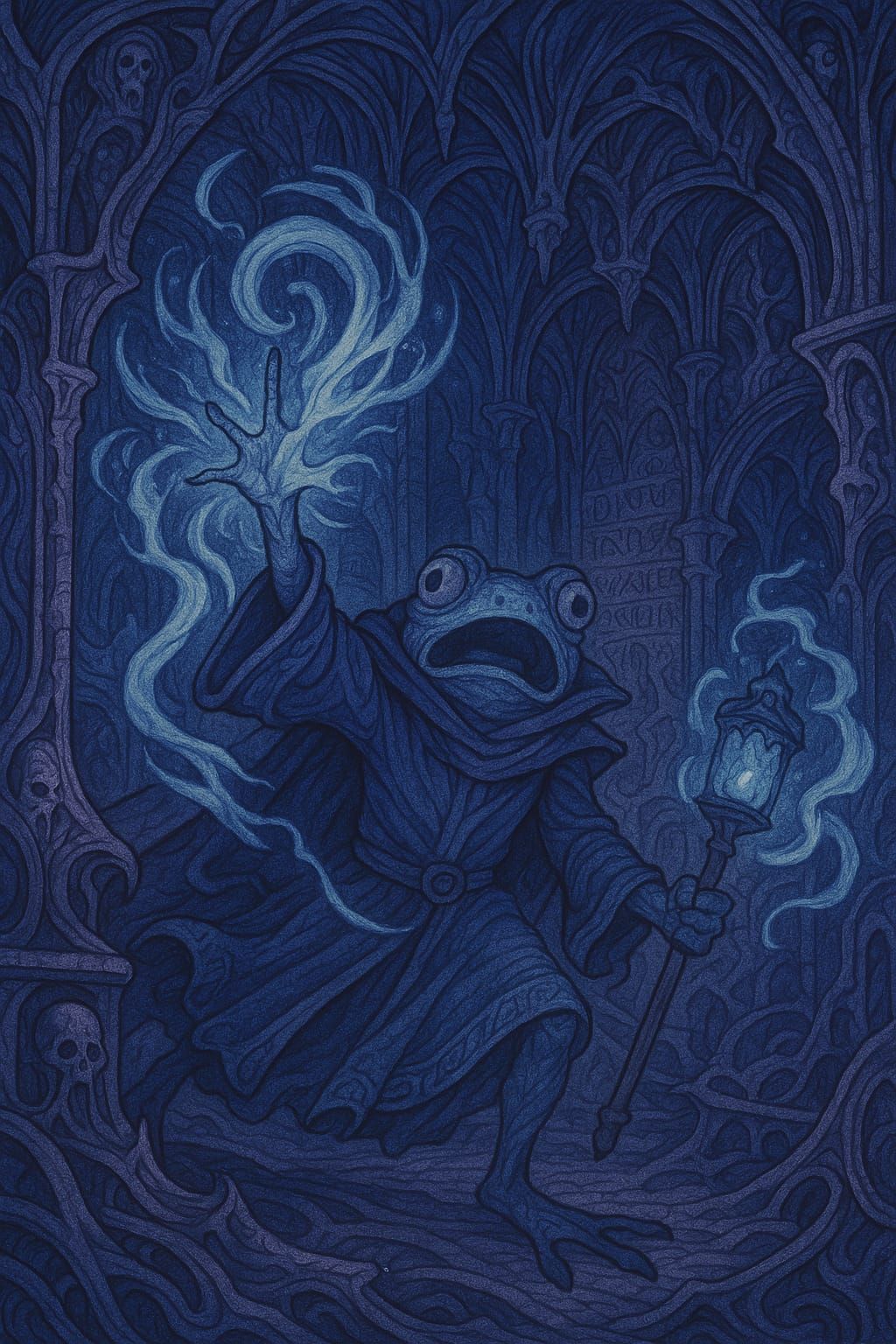 The Surprised Frog Wizard in the Haunted Castle