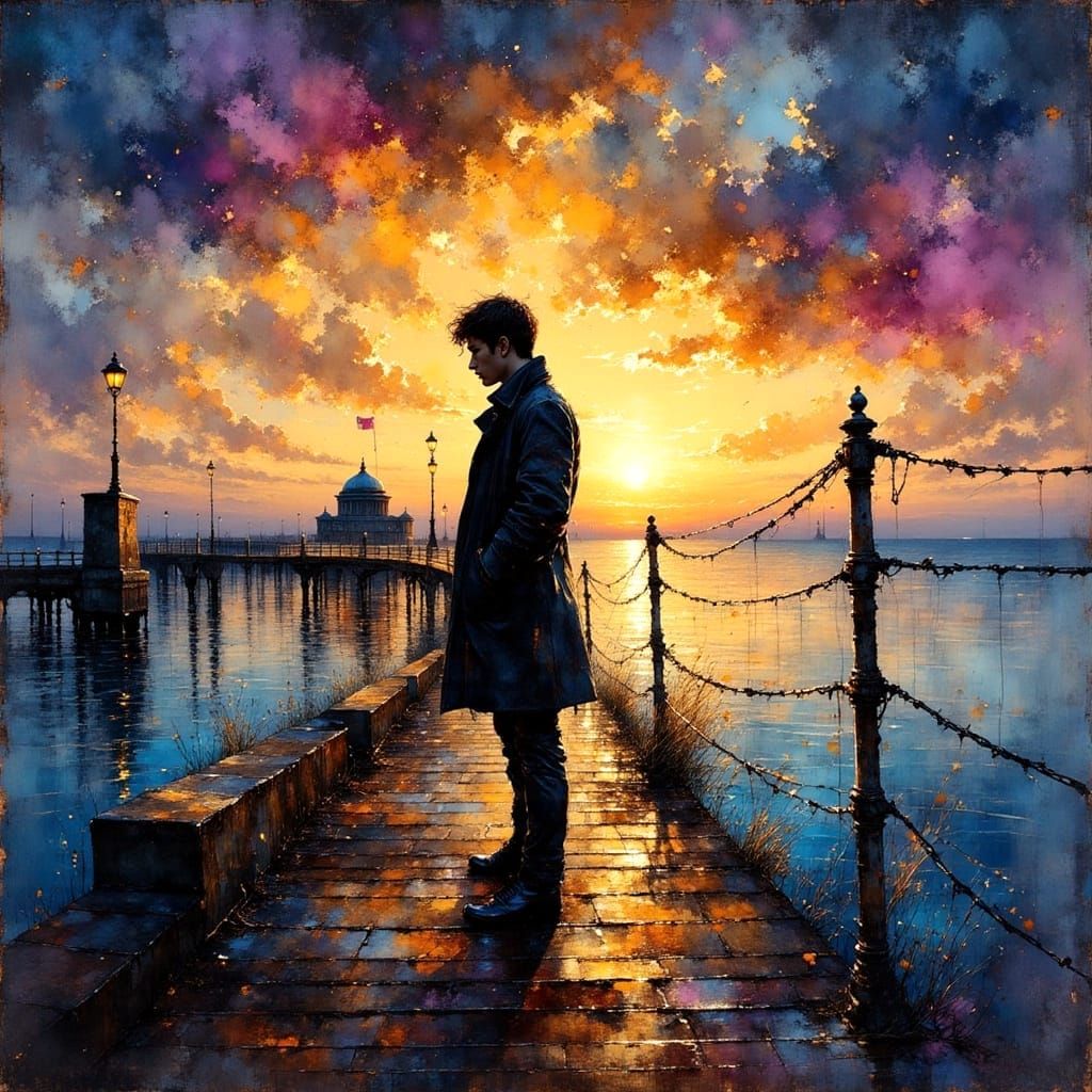 He Wears the Evening  by @sporeAngel