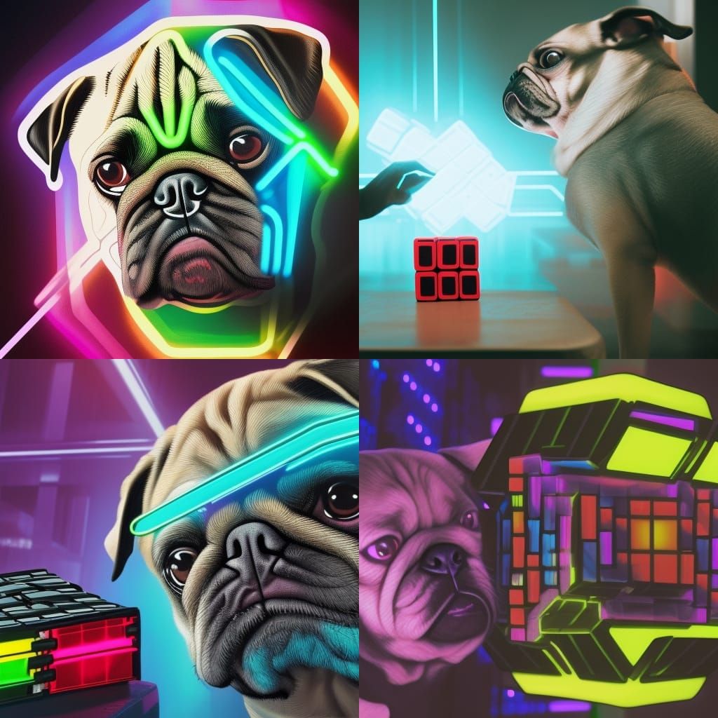 pug solving a rubiks cube
