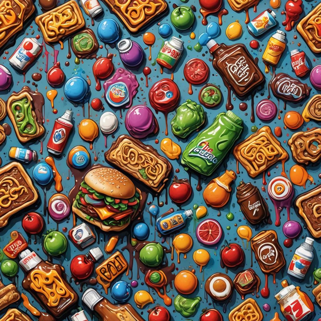 Processed Food vs Whole Food: Graffiti Art