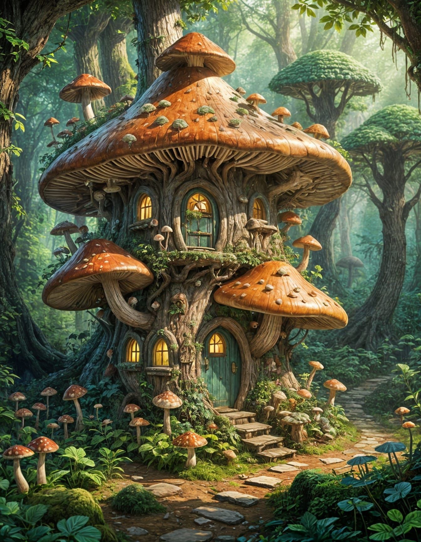 A magic mushroom home!   by @Feathers