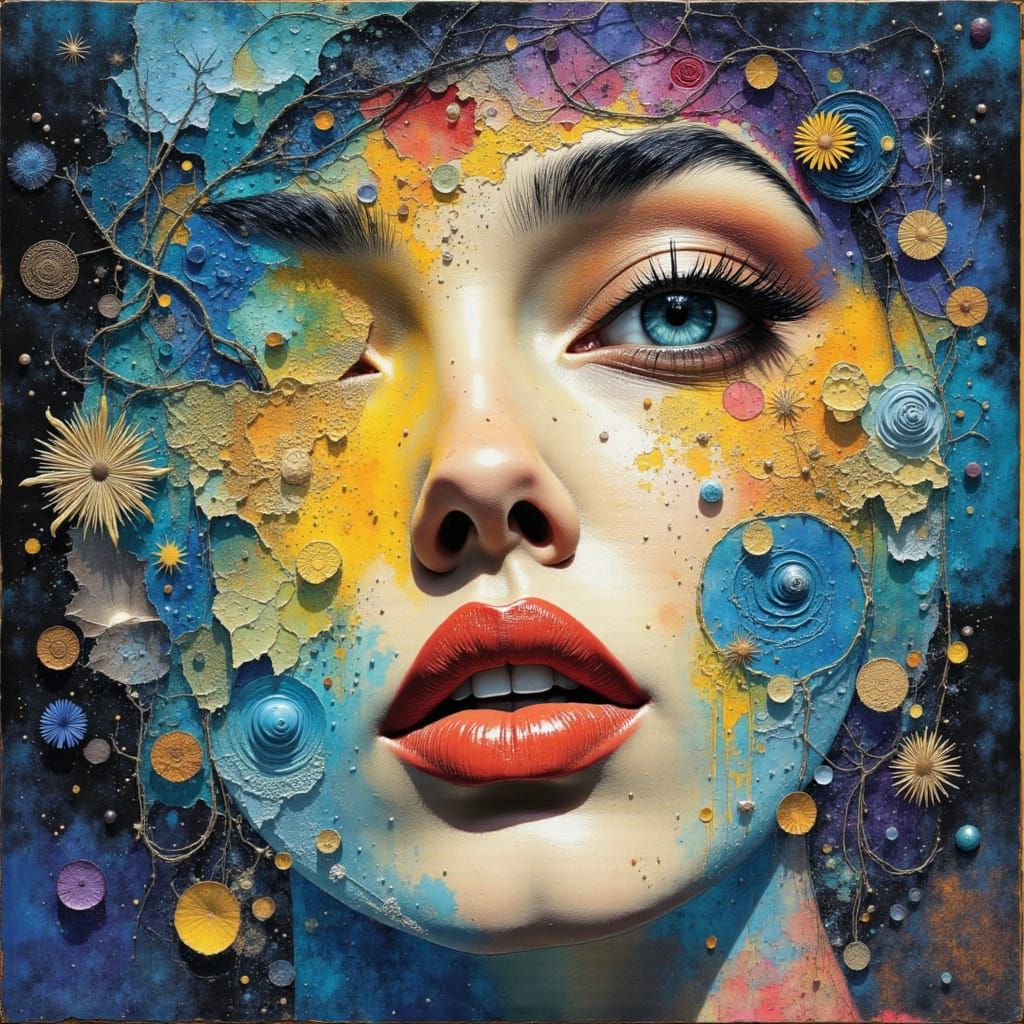 AI Generated Dreamy Collage Portrait