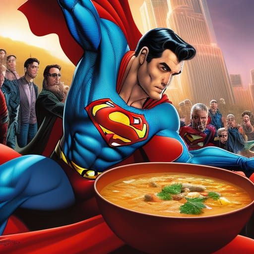 superman eating a from a bowl of soup, Mark Brooks and Dan Mumford ...