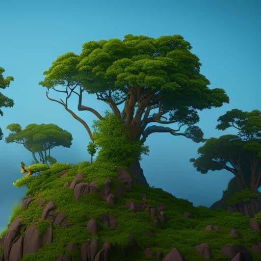 trees with birds in them
