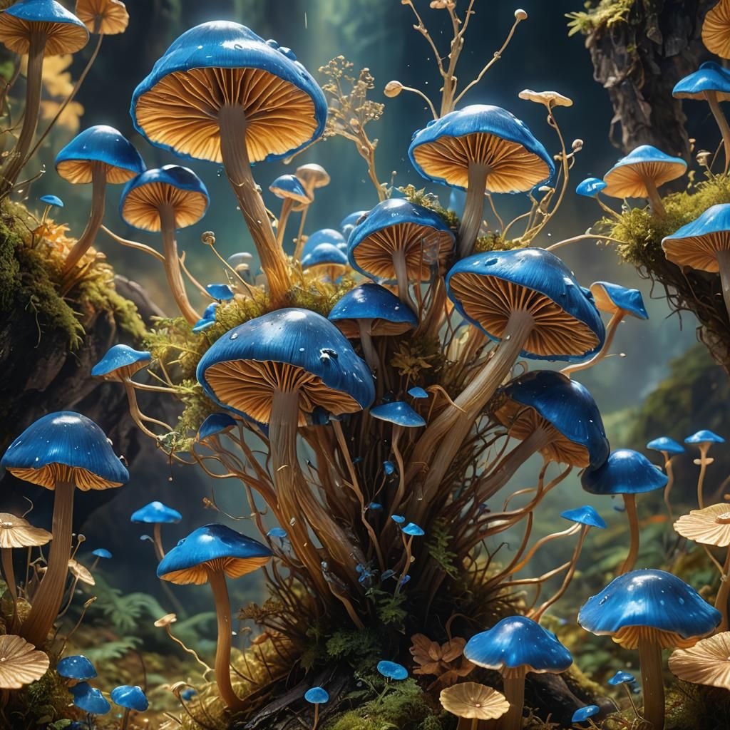 Majectic Blue Mushrooms