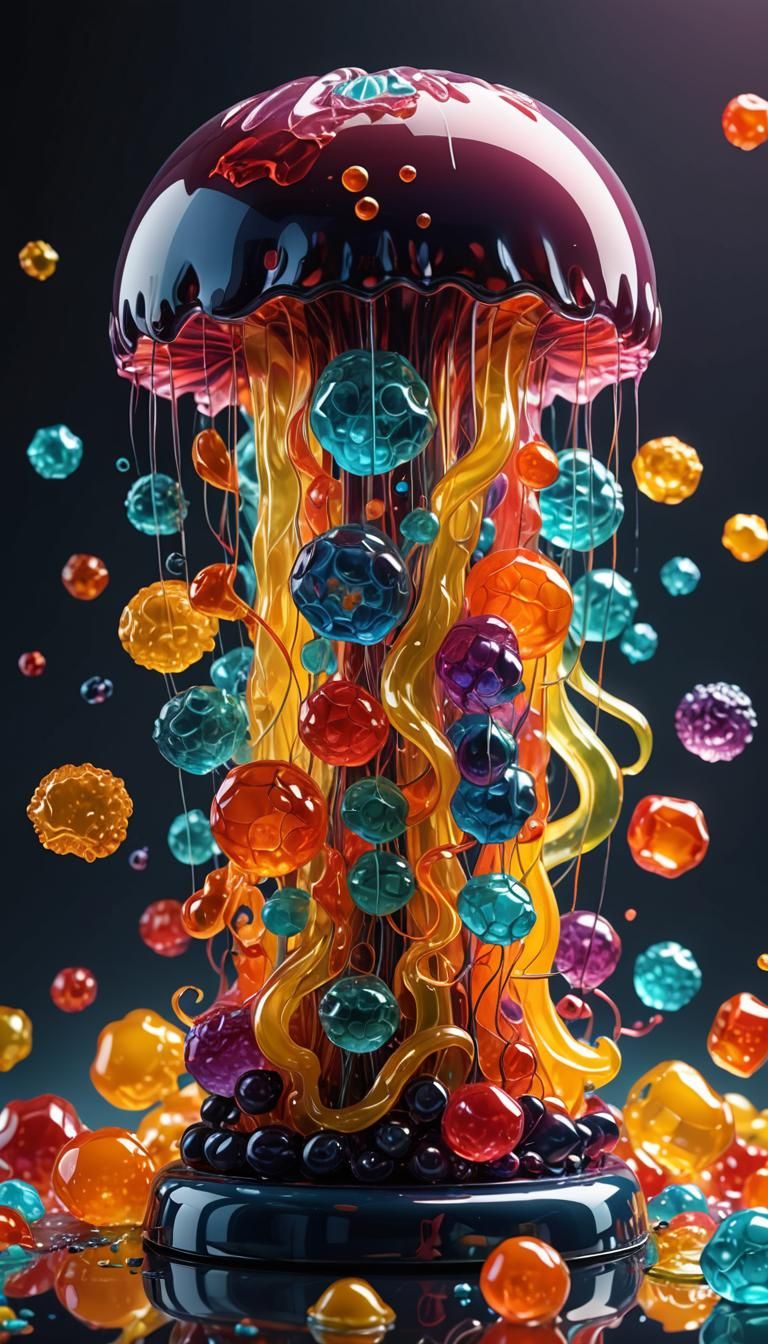 jelly sculpture, high contrast, colorful polychromatic, ultra detailed, ultra quality, 3d shading, Deep ...  by @ih432