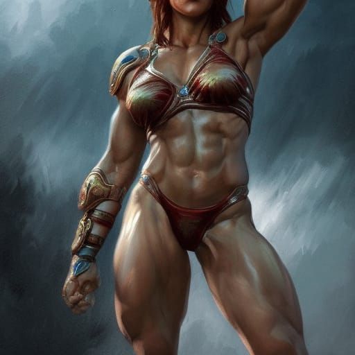 muscular female spartan