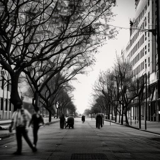 Walking in the city after a nuclear explosion Professional p...