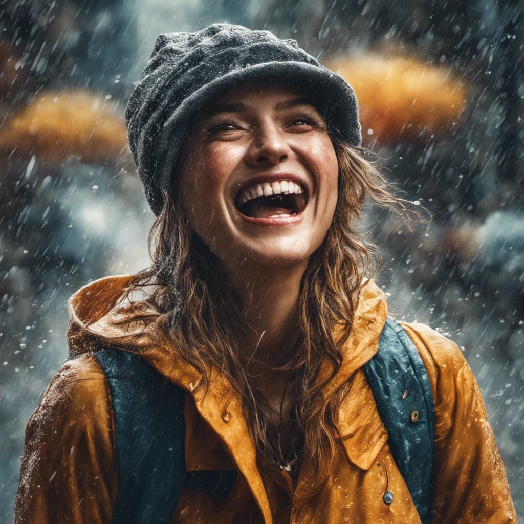 Laughing In The Rain - AI Generated Artwork - NightCafe Creator