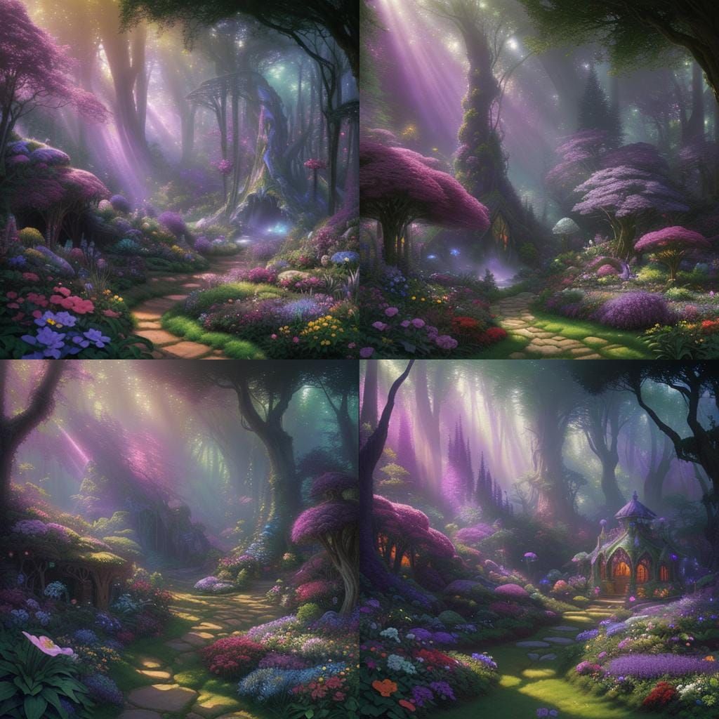 other worldly surreal cosmic grotto with sunlight streaming ...