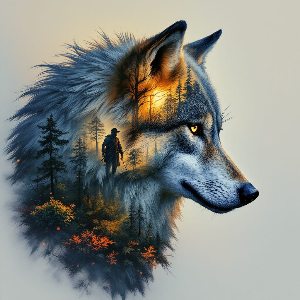 The Wolf and The Hunter  by @Andrer