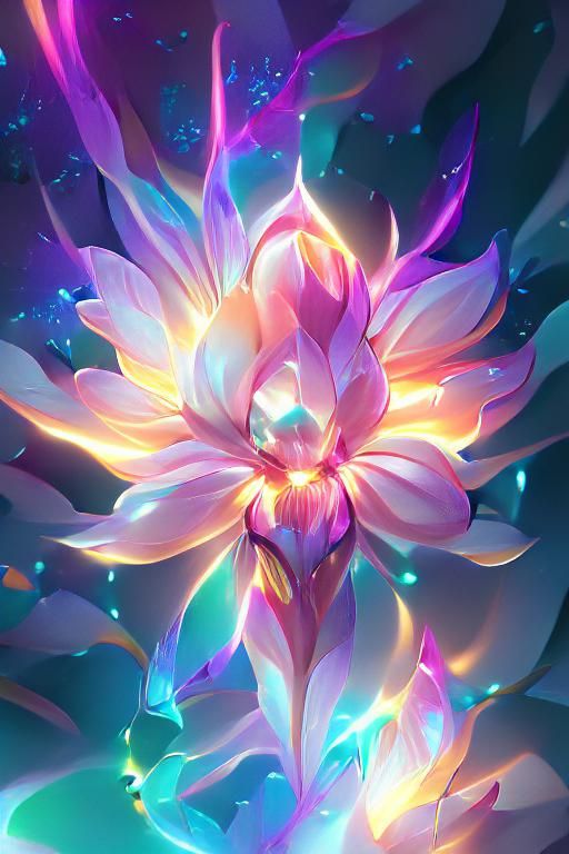 More Pretty Glass Crystal Flowers! - Open Prompt - AI Generated Artwork -  NightCafe Creator