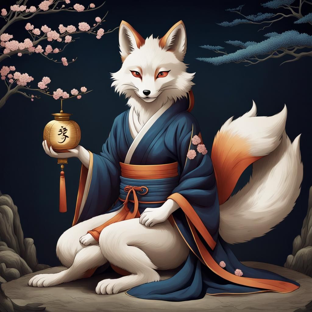 Kitsune Dosojin with a pot - AI Generated Artwork - NightCafe Creator