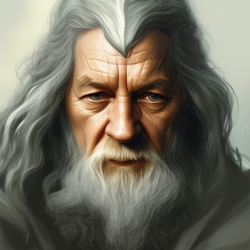 Gandalf lord of the rings head and shoulders portrait, 8k resolution ...