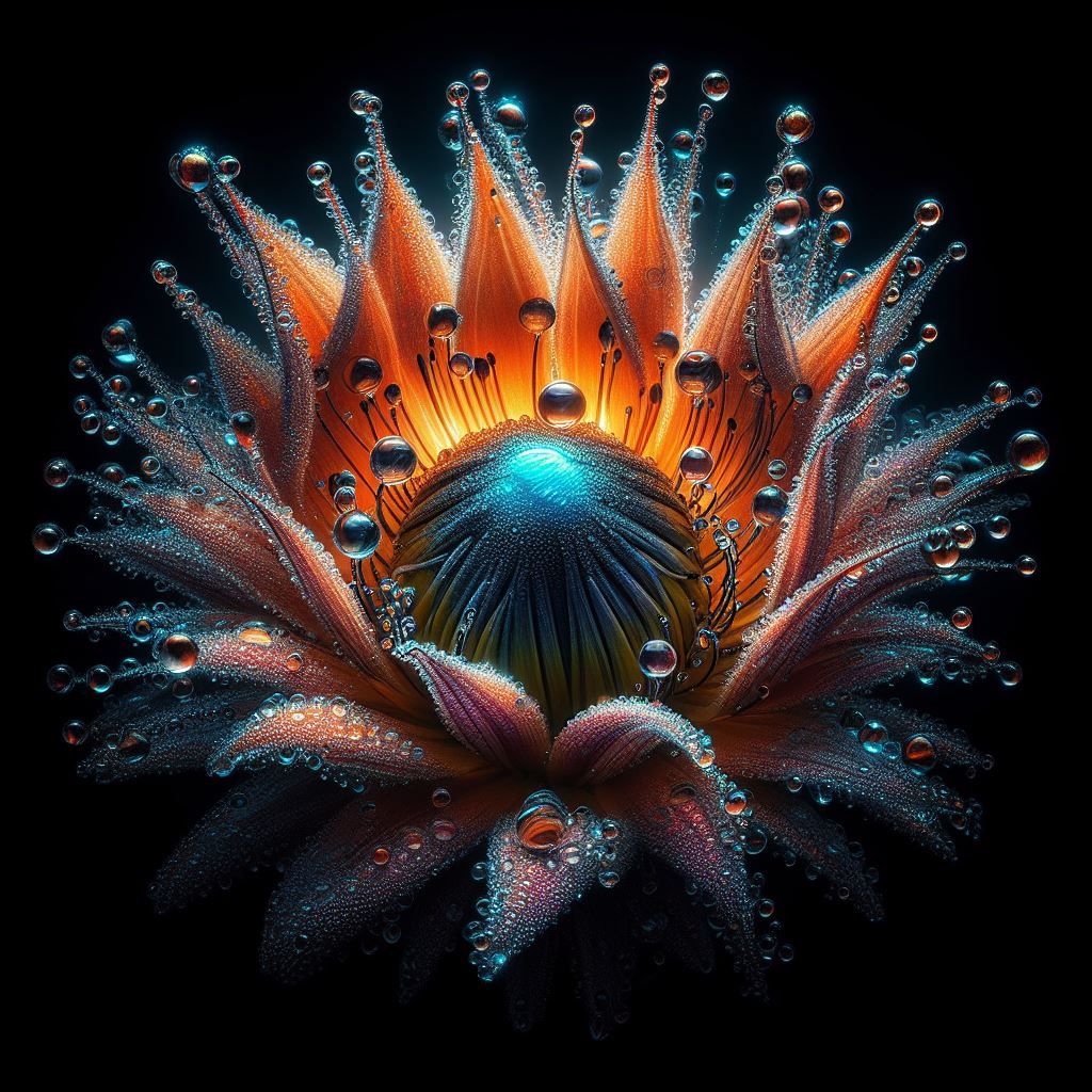 Drew drops on flowers