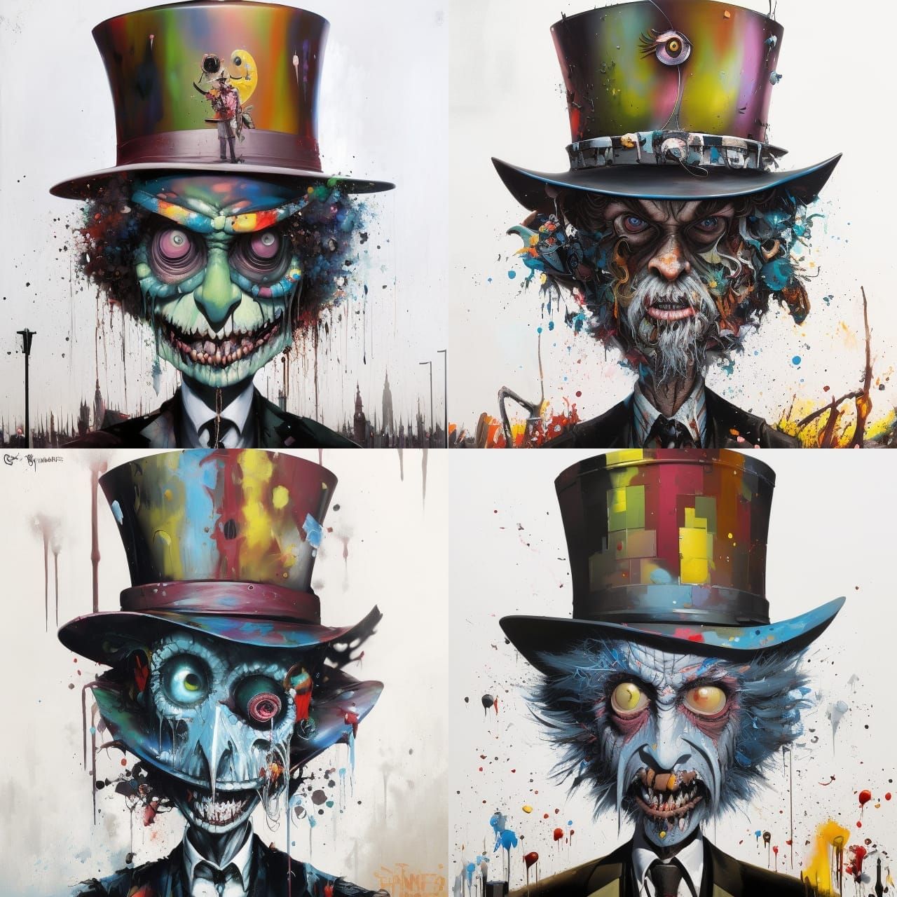 THE HAT MAN By Greg Rutkowski Tim Burton graffiti art, splash art ...